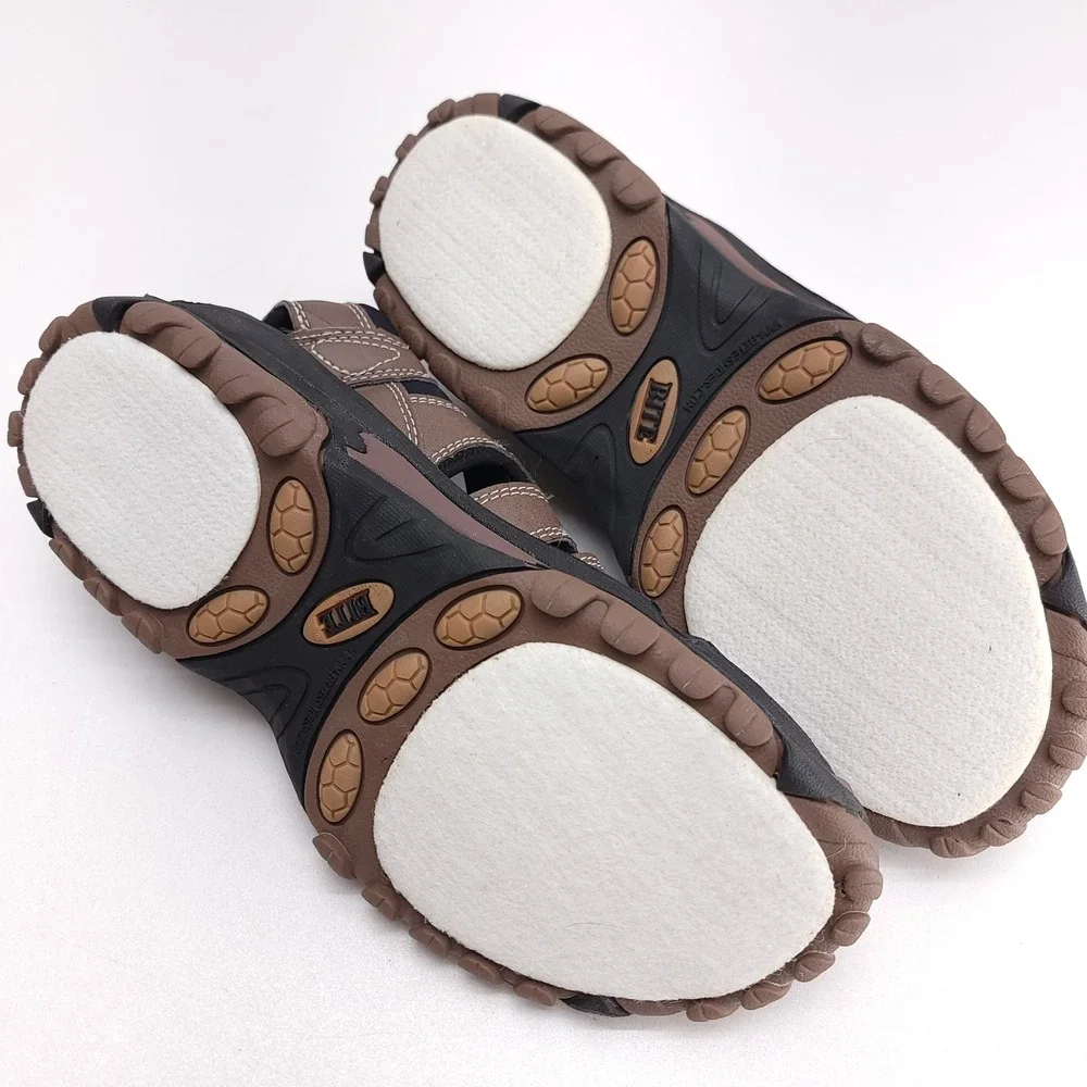 Bite Troutstream Mens Brown Black Fly Fishing Wading Sandals Felt Sole Size 8